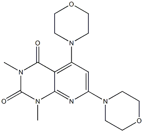 1,3-dimethyl-5,7-dimorpholino-1,2,3,4-tetrahydropyrido[2,3-d]pyrimidine-2,4-dione 化学構造式