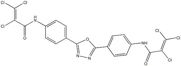 N1-[4-(5-{4-[(2,3,3-trichloroacryloyl)amino]phenyl}-1,3,4-oxadiazol-2-yl)phenyl]-2,3,3-trichloroacrylamide Structure