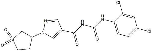 N-(2,4-dichlorophenyl)-N'-{[1-(1,1-dioxotetrahydro-1H-1lambda~6~-thiophen-3-yl)-1H-pyrazol-4-yl]carbonyl}urea Structure