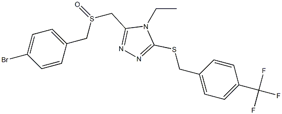 3-{[(4-bromobenzyl)sulfinyl]methyl}-4-ethyl-5-{[4-(trifluoromethyl)benzyl]sulfanyl}-4H-1,2,4-triazole 化学構造式