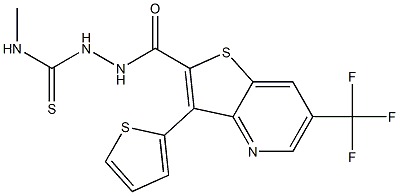 N-methyl-2-{[3-(2-thienyl)-6-(trifluoromethyl)thieno[3,2-b]pyridin-2-yl]carbonyl}-1-hydrazinecarbothioamide Structure