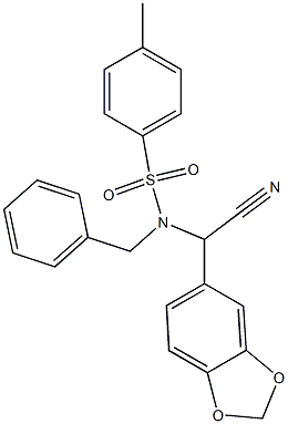 N1-[1,3-benzodioxol-5-yl(cyano)methyl]-N1-benzyl-4-methylbenzene-1-sulfonamide Structure