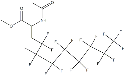 methyl 2-(acetylamino)-4,4,5,5,6,6,7,7,8,8,9,9,10,10,11,11,11-heptadecafluo roundecanoate 化学構造式