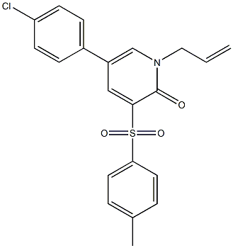 1-allyl-5-(4-chlorophenyl)-3-[(4-methylphenyl)sulfonyl]-2(1H)-pyridinone 化学構造式