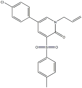 1-allyl-5-(4-chlorophenyl)-3-[(4-methylphenyl)sulfonyl]-2(1H)-pyridinone,,结构式