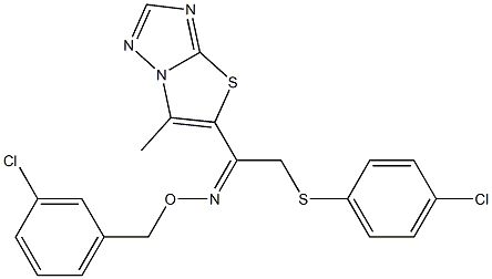 2-[(4-chlorophenyl)sulfanyl]-1-(6-methyl[1,3]thiazolo[3,2-b][1,2,4]triazol-5-yl)-1-ethanone O-(3-chlorobenzyl)oxime Structure