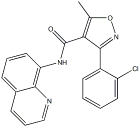 N4-(8-quinolyl)-3-(2-chlorophenyl)-5-methylisoxazole-4-carboxamide,,结构式