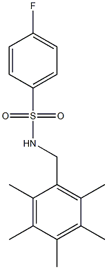 N1-(2,3,4,5,6-pentamethylbenzyl)-4-fluorobenzene-1-sulfonamide 化学構造式