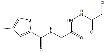 N2-{2-[2-(2-chloroacetyl)hydrazino]-2-oxoethyl}-4-methylthiophene-2-carboxamide,,结构式