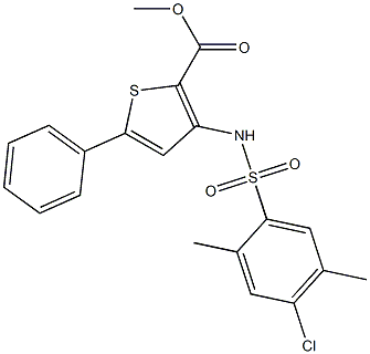 methyl 3-{[(4-chloro-2,5-dimethylphenyl)sulfonyl]amino}-5-phenylthiophene-2-carboxylate Structure