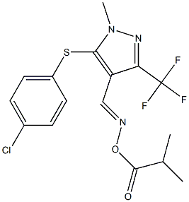 N-{[5-[(4-chlorophenyl)sulfanyl]-1-methyl-3-(trifluoromethyl)-1H-pyrazol-4-yl]methylene}-N-(isobutyryloxy)amine 化学構造式