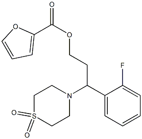 3-(1,1-dioxo-1lambda~6~,4-thiazinan-4-yl)-3-(2-fluorophenyl)propyl 2-furoate Structure