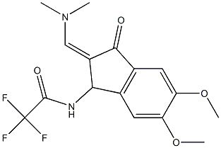 N-{2-[(Z)-(dimethylamino)methylidene]-5,6-dimethoxy-3-oxo-1,3-dihydro-2H-inden-1-yl}-2,2,2-trifluoroacetamide,,结构式