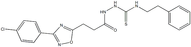 N1-phenethyl-2-{3-[3-(4-chlorophenyl)-1,2,4-oxadiazol-5-yl]propanoyl}hydrazine-1-carbothioamide,,结构式