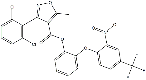 2-[2-nitro-4-(trifluoromethyl)phenoxy]phenyl 3-(2,6-dichlorophenyl)-5-methylisoxazole-4-carboxylate Structure