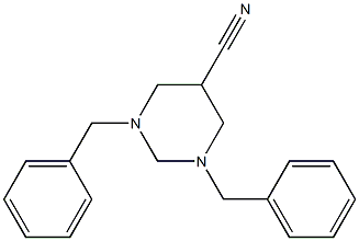 1,3-dibenzylhexahydropyrimidine-5-carbonitrile Structure