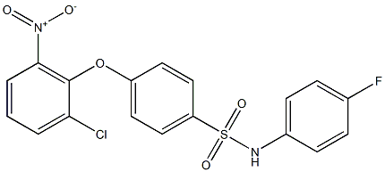 N1-(4-fluorophenyl)-4-(2-chloro-6-nitrophenoxy)benzene-1-sulfonamide Structure