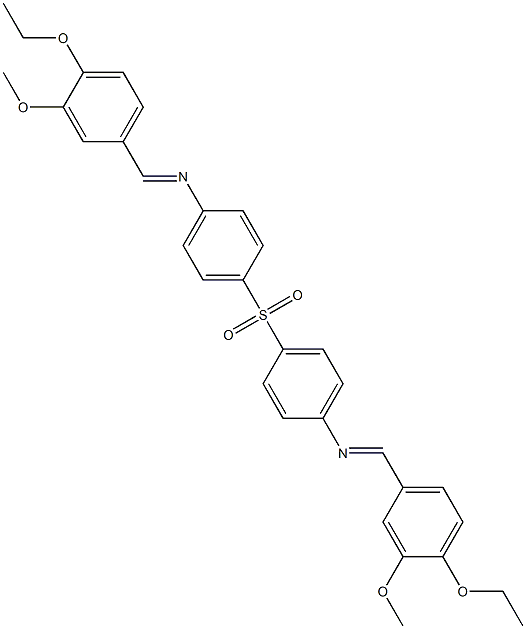 N1-(4-ethoxy-3-methoxybenzylidene)-4-({4-[(4-ethoxy-3-methoxybenzylidene)am ino]phenyl}sulfonyl)aniline Structure