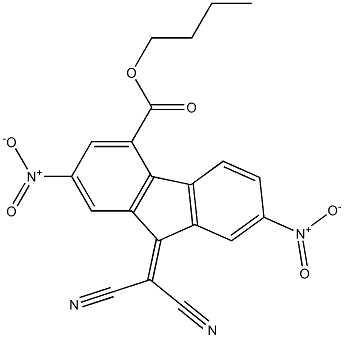 butyl 9-(dicyanomethylidene)-2,7-dinitro-9H-fluorene-4-carboxylate Struktur
