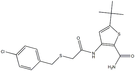 5-(tert-butyl)-3-({2-[(4-chlorobenzyl)thio]acetyl}amino)thiophene-2-carboxa mide|