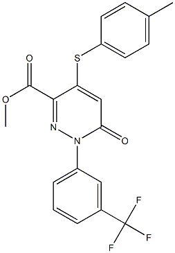 methyl 4-[(4-methylphenyl)sulfanyl]-6-oxo-1-[3-(trifluoromethyl)phenyl]-1,6-dihydro-3-pyridazinecarboxylate Struktur