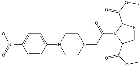  dimethyl 3-{2-[4-(4-nitrophenyl)piperazino]acetyl}-1,3-thiazolane-2,4-dicarboxylate