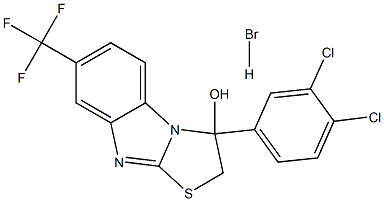 3-(3,4-dichlorophenyl)-7-(trifluoromethyl)-2,3-dihydrobenzo[4,5]imidazo[2,1-b][1,3]thiazol-3-ol hydrobromide 化学構造式