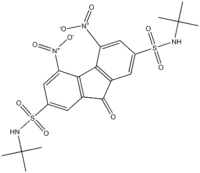 N2,N7-di(tert-butyl)-4,5-dinitro-9-oxo-9H-2,7-fluorenedisulfonamide,,结构式