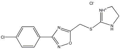 2-({[3-(4-chlorophenyl)-1,2,4-oxadiazol-5-yl]methyl}thio)-4,5-dihydro-1H-imidazol-3-ium chloride 结构式