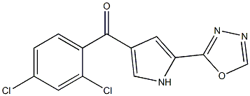 (2,4-dichlorophenyl)[5-(1,3,4-oxadiazol-2-yl)-1H-pyrrol-3-yl]methanone,,结构式