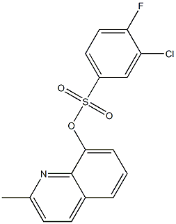 2-methyl-8-quinolyl 3-chloro-4-fluorobenzene-1-sulfonate Struktur
