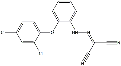 2-{2-[2-(2,4-dichlorophenoxy)phenyl]hydrazono}malononitrile Struktur