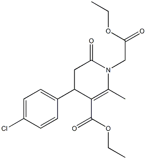 ethyl 4-(4-chlorophenyl)-1-(2-ethoxy-2-oxoethyl)-2-methyl-6-oxo-1,4,5,6-tetrahydro-3-pyridinecarboxylate 结构式