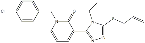 3-[5-(allylsulfanyl)-4-ethyl-4H-1,2,4-triazol-3-yl]-1-(4-chlorobenzyl)-2(1H)-pyridinone Struktur