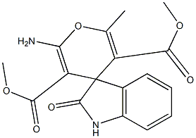 2'-amino-3',5'-dimethoxycarbonyl-6'-methylspiro(indoline-3,4-[1H]pyran)-2-one 结构式