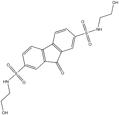 N2,N7-di(2-hydroxyethyl)-9-oxo-9H-2,7-fluorenedisulfonamide Struktur