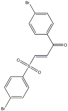1-(4-bromophenyl)-3-[(4-bromophenyl)sulfonyl]prop-2-en-1-one,,结构式