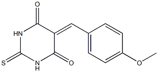 5-(4-methoxybenzylidene)-2-thioxohexahydropyrimidine-4,6-dione,,结构式