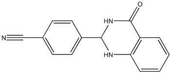2-(4-シアノフェニル)-1,2,3,4-テトラヒドロキナゾリン-4-オン 化学構造式