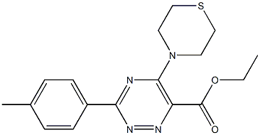 ethyl 3-(4-methylphenyl)-5-(1,4-thiazinan-4-yl)-1,2,4-triazine-6-carboxylate|