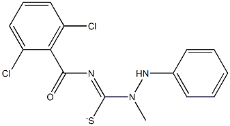 1-methyl N1-(2,6-dichlorobenzoyl)-2-phenylhydrazine-1-carboximidothioate Struktur