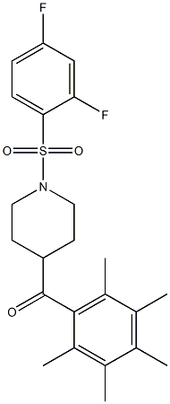 {1-[(2,4-difluorophenyl)sulfonyl]-4-piperidyl}(2,3,4,5,6-pentamethylphenyl)methanone