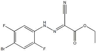 ethyl 2-[2-(4-bromo-2,5-difluorophenyl)hydrazono]-2-cyanoacetate 化学構造式