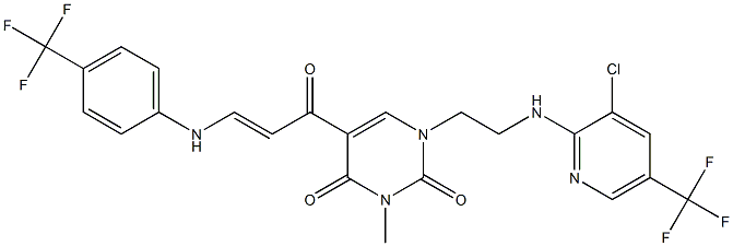  1-(2-{[3-chloro-5-(trifluoromethyl)-2-pyridinyl]amino}ethyl)-3-methyl-5-{3-[4-(trifluoromethyl)anilino]acryloyl}-2,4(1H,3H)-pyrimidinedione