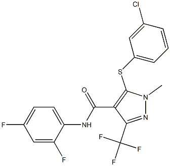 5-[(3-chlorophenyl)sulfanyl]-N-(2,4-difluorophenyl)-1-methyl-3-(trifluoromethyl)-1H-pyrazole-4-carboxamide,,结构式