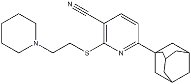 6-(1-adamantyl)-2-[(2-piperidinoethyl)sulfanyl]nicotinonitrile Structure