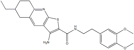  3-amino-N-(3,4-dimethoxyphenethyl)-6-ethyl-5,6,7,8-tetrahydrothieno[2,3-b]quinoline-2-carboxamide