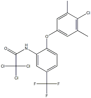 N1-[2-(4-chloro-3,5-dimethylphenoxy)-5-(trifluoromethyl)phenyl]-2,2,2-trichloroacetamide,,结构式