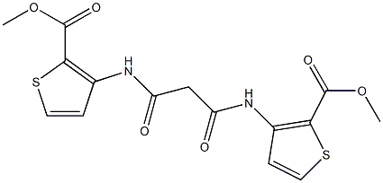 methyl 3-[(3-{[2-(methoxycarbonyl)-3-thienyl]amino}-3-oxopropanoyl)amino]thiophene-2-carboxylate Structure