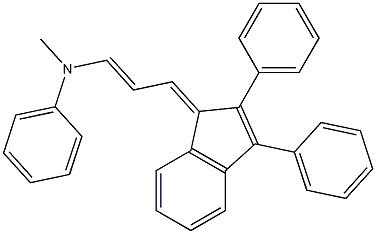 N1-[3-(2,3-diphenyl-1H-inden-1-yliden)prop-1-enyl]-N1-methylaniline,,结构式
